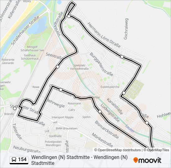 154 Bus Line Map