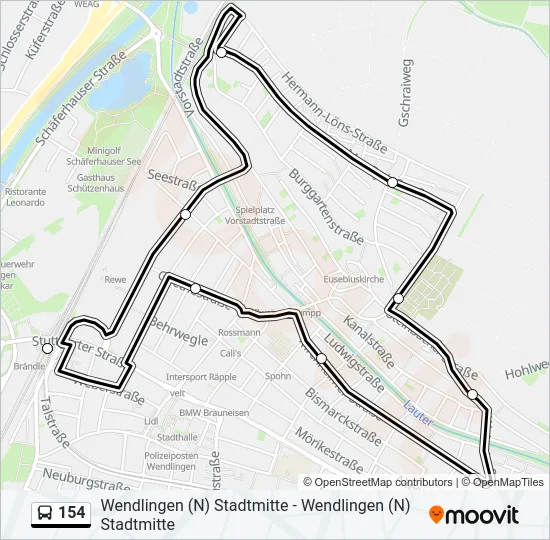 154 Bus Line Map