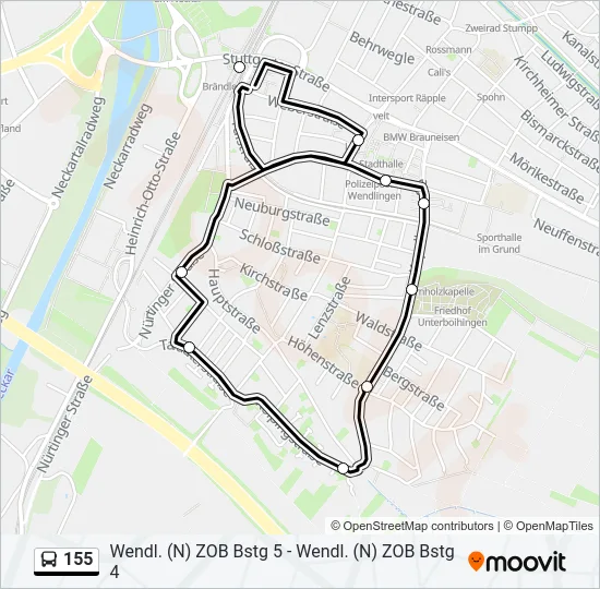 155 Bus Line Map