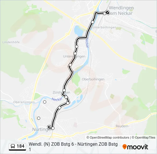 184 Bus Line Map
