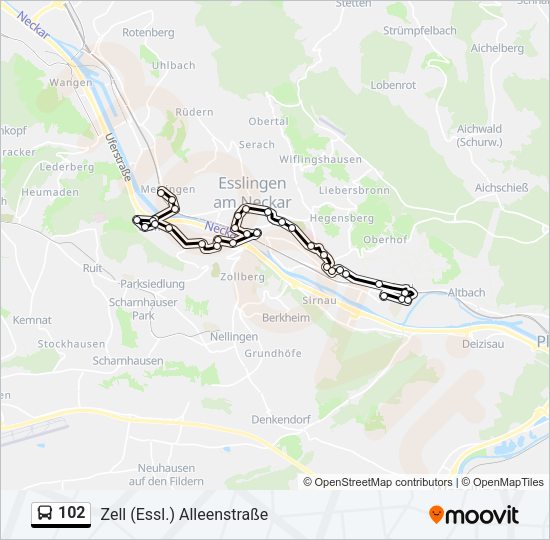 102 Bus Line Map