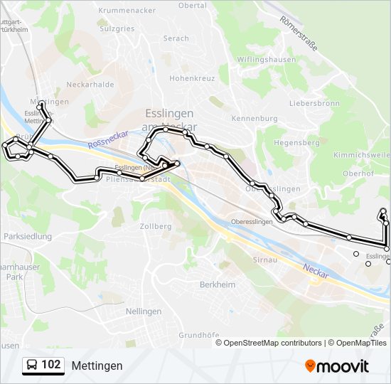 102 Bus Line Map