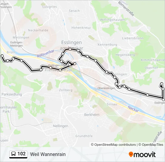 102 Bus Line Map