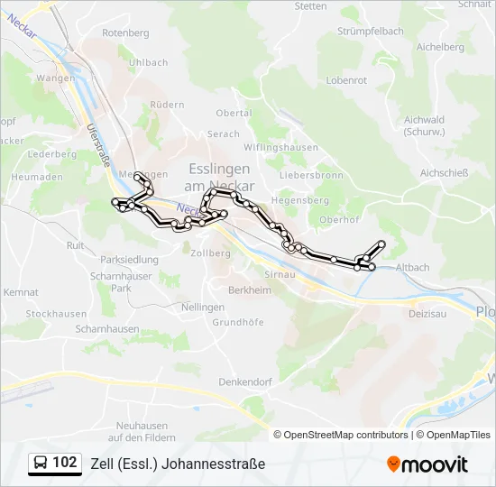 102 Bus Line Map