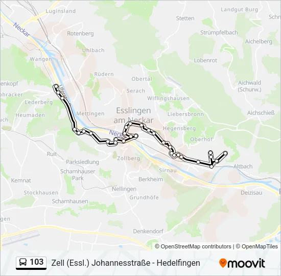 103 Bus Line Map