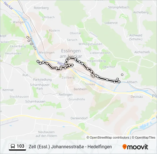 103 Bus Line Map