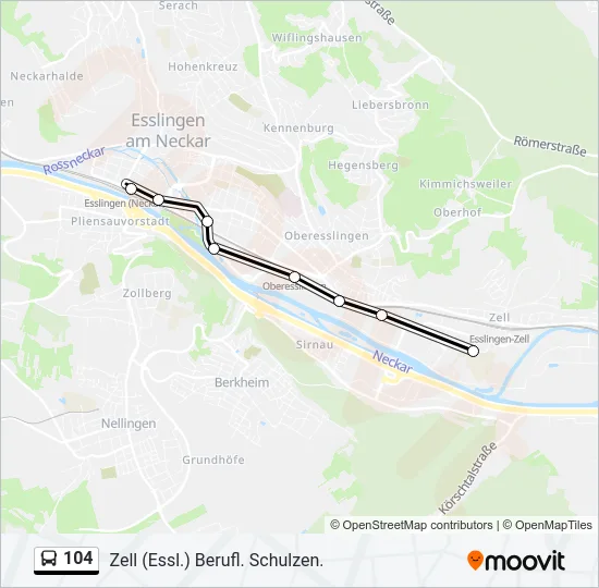 104 Bus Line Map