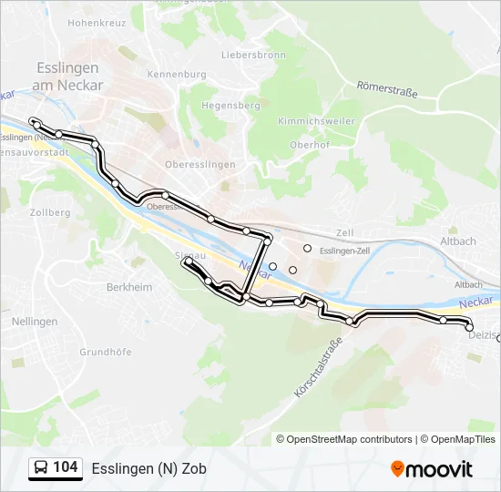 Автобус 104: карта маршрута