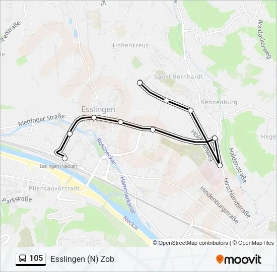 105 Bus Line Map