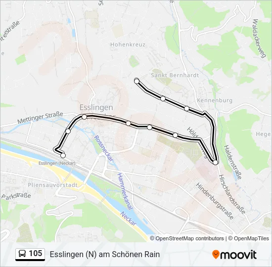 105 Bus Line Map
