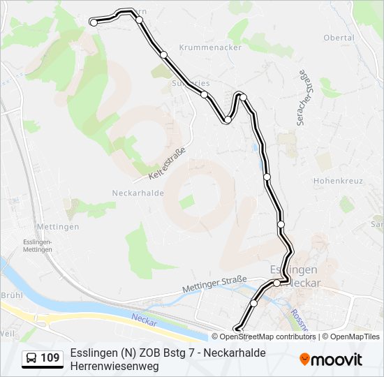 109 Bus Line Map