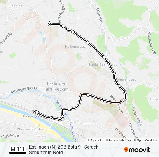 111 Bus Line Map