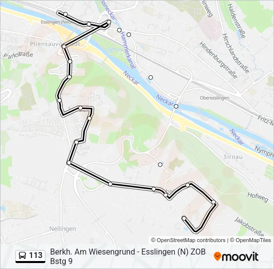 113 Bus Line Map