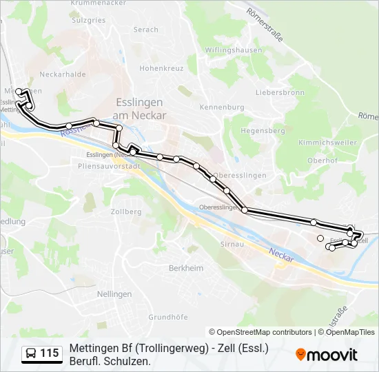 115 Bus Line Map