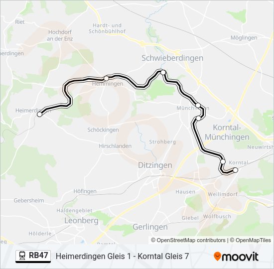 RB47 Train Line Map