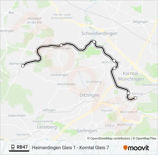 RB47 Train Line Map