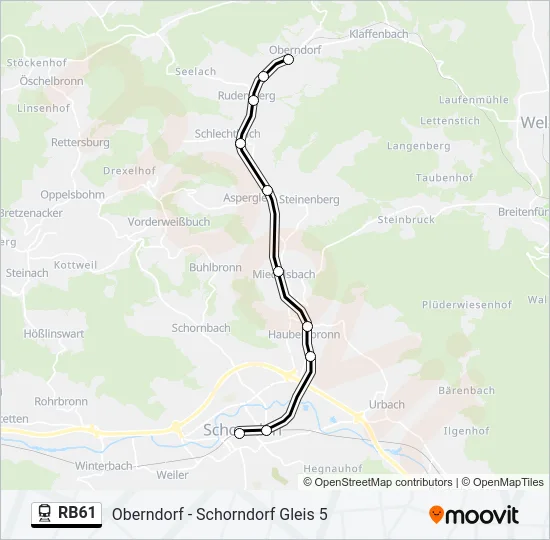 RB61 Train Line Map