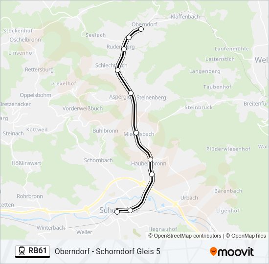 RB61 Train Line Map