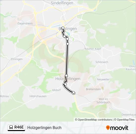 R46E Bus Line Map