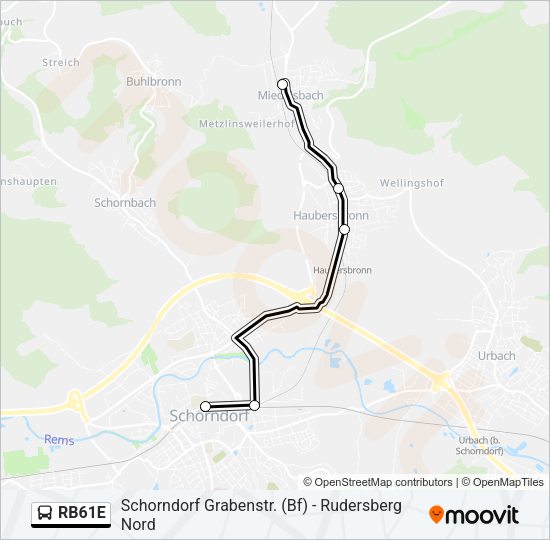 RB61E Bus Line Map