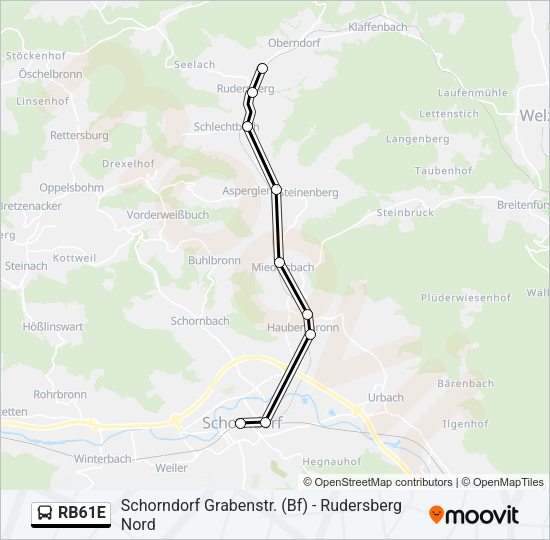 RB61E Bus Line Map