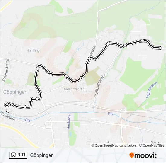 901 Bus Line Map