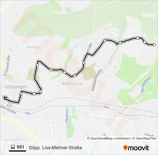 901 Bus Line Map