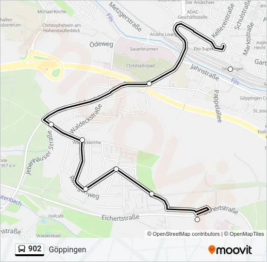 902 Bus Line Map