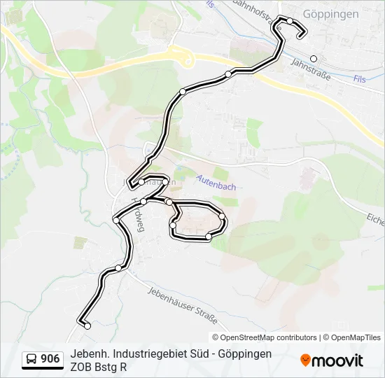 906 Bus Line Map