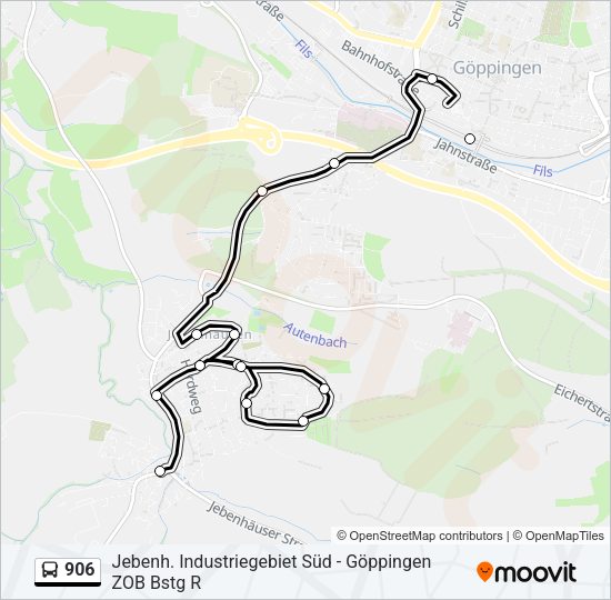 Автобус 906: карта маршрута