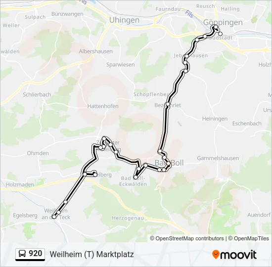 920 Bus Line Map