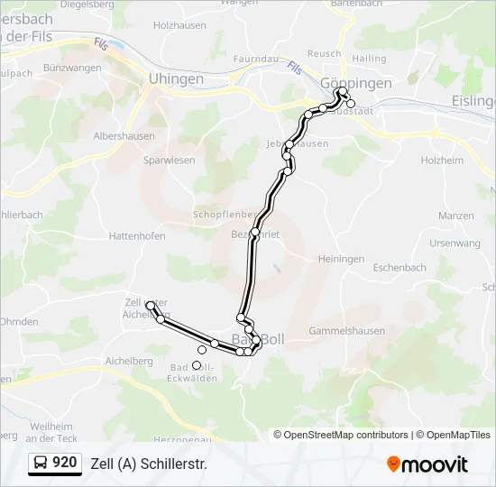 920 Bus Line Map