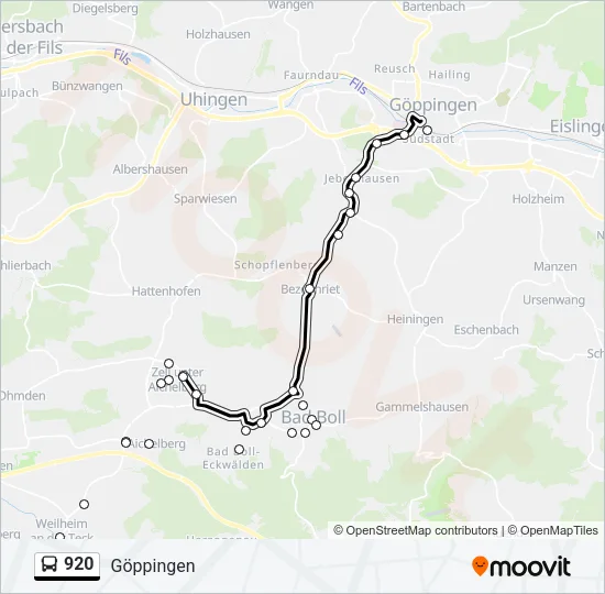 920 Bus Line Map