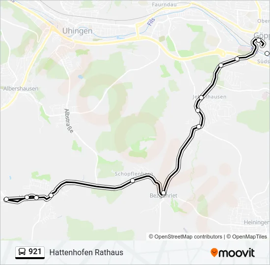 921 Bus Line Map