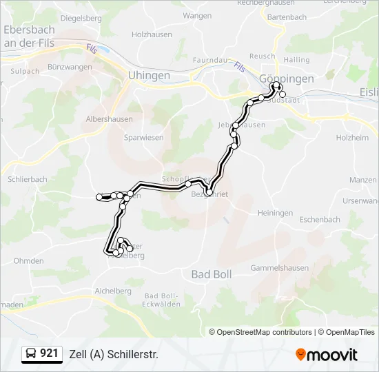 921 Bus Line Map
