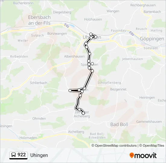 922 Bus Line Map