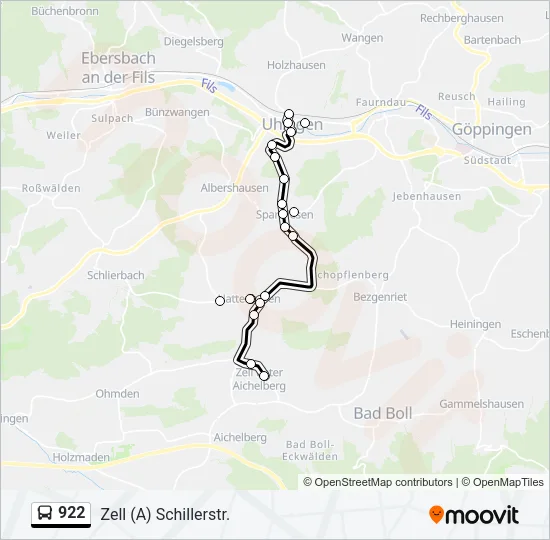 922 Bus Line Map
