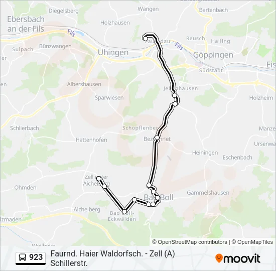 923 Bus Line Map