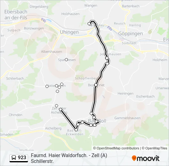 923 Bus Line Map