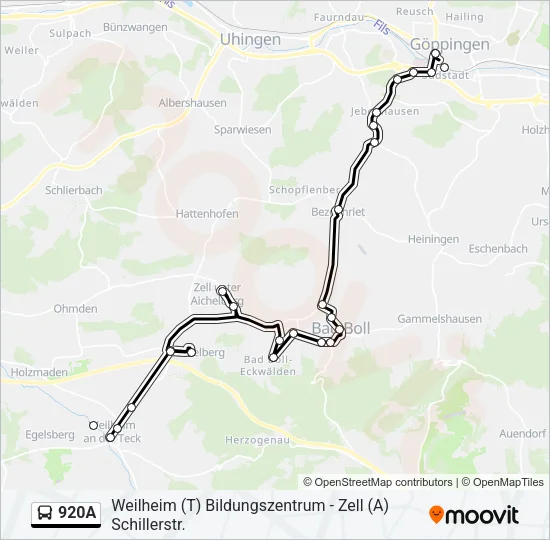 920A Bus Line Map