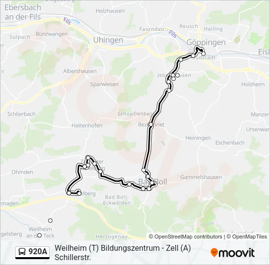 920A Bus Line Map