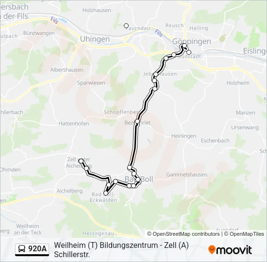 920A Bus Line Map
