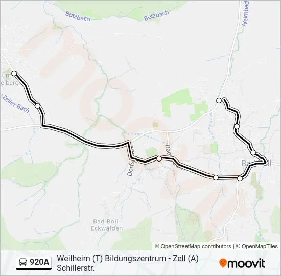 920A Bus Line Map