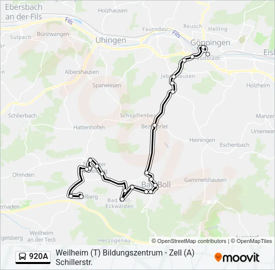 920A Bus Line Map