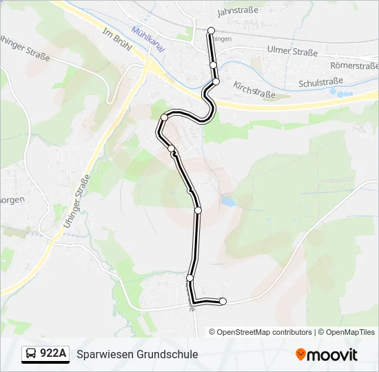 922A Bus Line Map