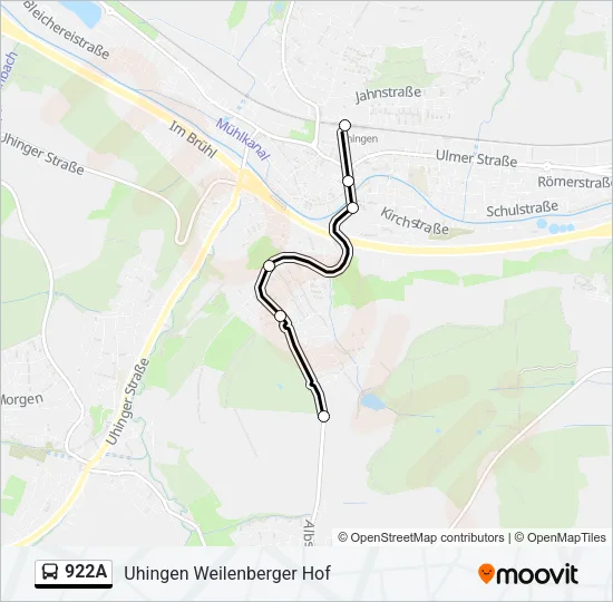 922A Bus Line Map