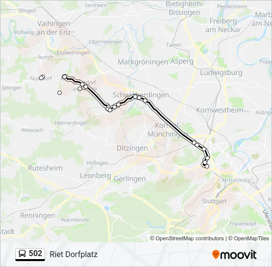 502 Bus Line Map