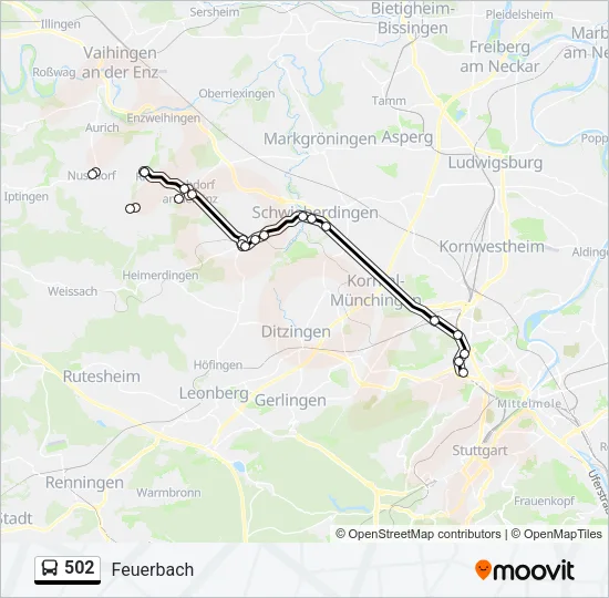 502 Bus Line Map
