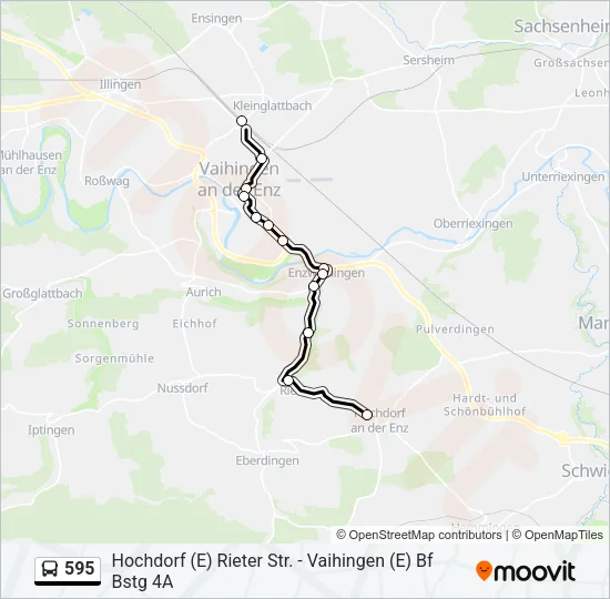 595 Bus Line Map