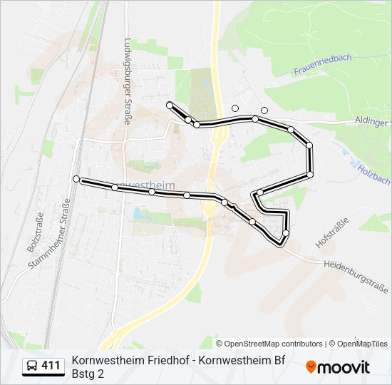 Автобус 411: карта маршрута